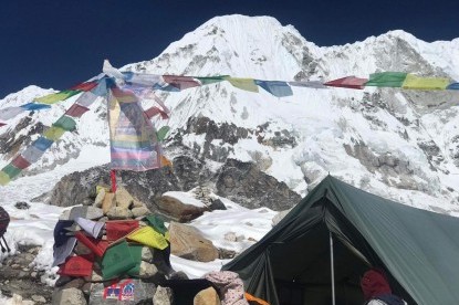 Camping during Baruntse Expedition