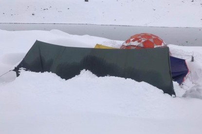 Camping during Mt. Baruntse Summit Expedition