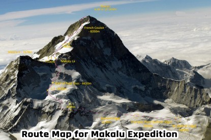 Route Map for Makalu Expedition