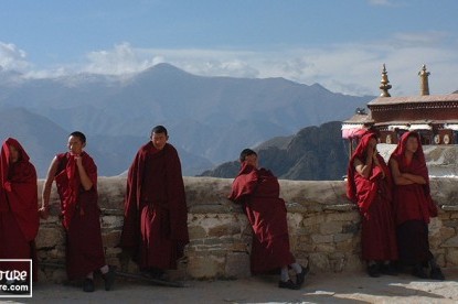 Monks at Lhasa Potala Palace