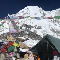 Camping during Baruntse Expedition