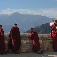 Monks at Lhasa Potala Palace